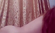 big tits babe gives private dance showing off her wet pussy and shaved ass in close-up