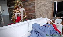 blonde teen strokes in the shower with family trash