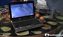 caught her watching porn, so she gave me a sloppy blowjob