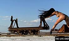 Hot brunette masturbates while girlfriend watches her orgasm.