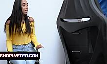 Brunette thief kiarra kai bounces shaved pussy, moaning in delight 😩