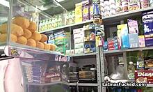 busty latina store clerk wants to do porn?