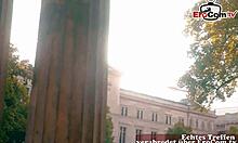 Schlanke Teen in Red Lingerie and Nylons at German Sex Date