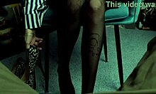 Eva, sexy boss, fucked by subordinate with buttplug and condom