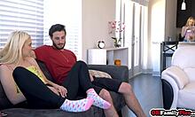 notices and fucks a hole on teen stepsister's chloe cherry pants