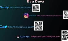 Eva, sexy boss, fucked by subordinate with buttplug and condom