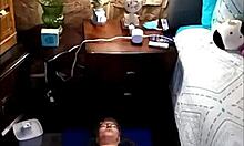 vee stretches in yoga then touches herself suggestively