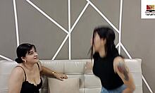 mi amiga lesbiana viene y me folla y le chupo si rico co�o y tetas para grabar video y enviarselo a mi exnovio- historia completa