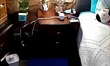 vee stretches in yoga then touches herself suggestively