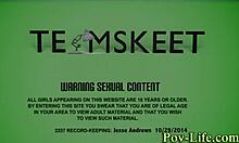 Teens lil tits jizzed pov with big cock