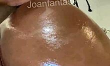 Joanfantasy oiled up and ready for sneaky buttplug play