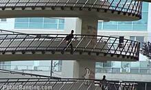 Blonde teen in public orgy