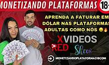 Beautiful skinny girl cums on his dick while on high heels, licking ass.