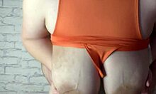 Sexy hairy wife getting fast creampie deep inside her married pussy