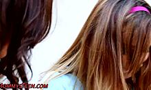 teen stepdaughter receives outdoor rub from cougar