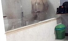 horny latina bent over in hotel bathtub sucking and riding