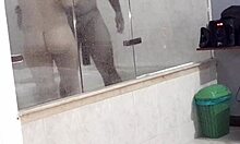 horny latina bent over in hotel bathtub sucking and riding