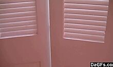 Blonde Babe Gets Fucked in Bathroom