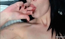 hot brunette fingers her pussy live on webcam