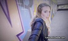 latina girlfriend sucks big cock outdoors then fucks indoors