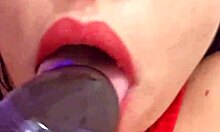 yo, watch me stuff this huge toy cock deep in my throat!