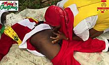 This is the best Christmas romantic farmyard Nigerian sex scene in the garden, hardcore and shaved