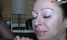 German amateur tattoo girl has blowjob sexdate with black guy