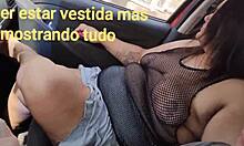 mary butterfly flaunts big tits in public car ride with hubby.