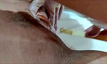 Hairy Latina blonde exposes big ass naked outdoors