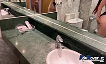 Lina Jones rides Victor Bloom cowgirl style under the rain, getting a cumshot on her pussy.