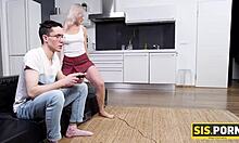 nerd grabs chance to fuck blonde step in wild reality