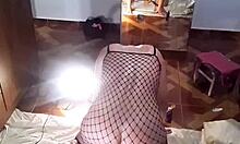 BBW Amateur Strips Lingerie, Masturbates, Rides Cowgirl Reverse!