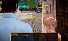 Playing a fun homemade game with my new family members