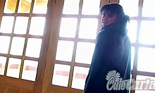 cute latina teen carla poses and undresses for the camera