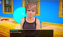 Playing a fun homemade game with my new family members