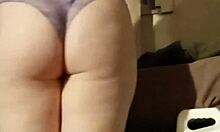 Feet in purple lace lingerie for fetish play