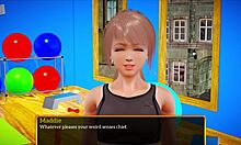 Playing a fun homemade game with my new family members