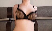 babe cowgirl on sex toy after waking up