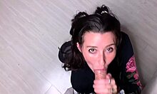 big tit teen loves sucking huge monster cock, deepthroating and moaning with emotion.