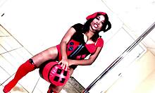 Halloween Nina Rivera takes throat full of big black cock as Harley Quinn cosplay