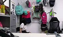 stealing latina teen gets hammered hard over office desk for perfume