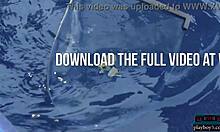 hot big natural tits lesbian girlfriends megan blake and jay marie dipping in the pool