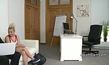 Fake cop gets intimate with petite blonde in homemade video