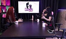 Emy tattooed grabs the toy to demonstrate her blowjob skills