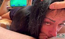 stepmom cleans room on new year, gets big dick throat fuck unexpectedly