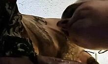 milf amateur gives deepthroat blowjob in close-up view