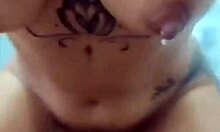 Hot babe with big tits keeps going for more milk