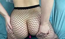 Russian teen masturbates alone with vibrator and cums hard