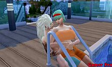 Madara helps friend by fucking her ass hard at the pool!