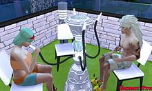 Madara helps friend by fucking her ass hard at the pool!